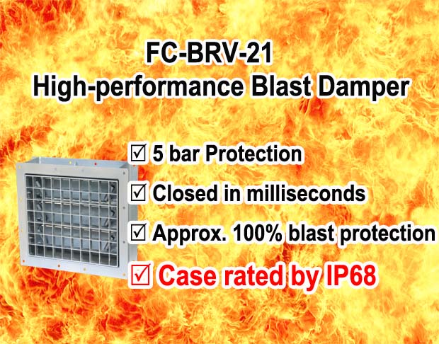 FC-BRV-21 high-performance blast damper rated by IP68